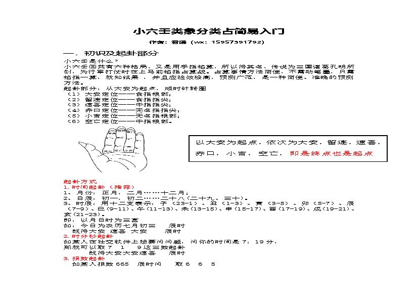 小六壬分类占简易入门及案例.pdf(387.95KB_6页) 小六壬实战案例.pdf百度网盘资源 - 古籍善本