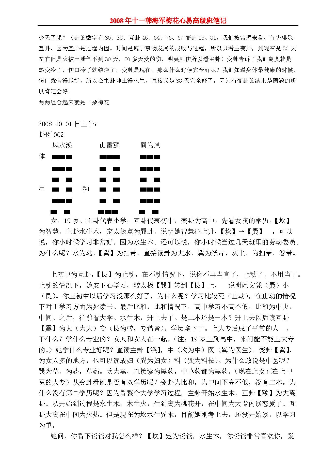 韩海军_梅花心易高级班卦例笔记.pdf_第4页