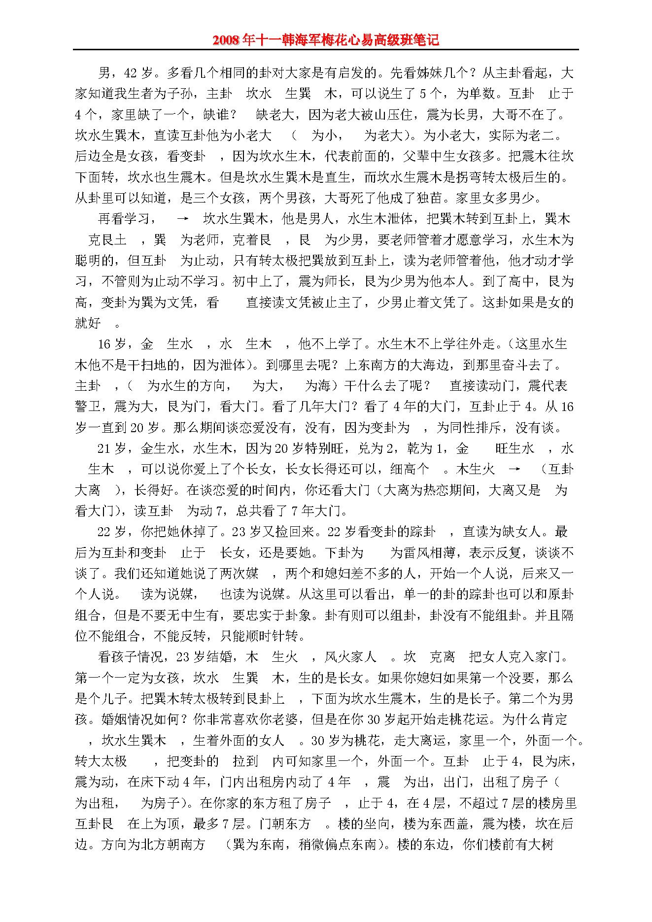 韩海军_梅花心易高级班卦例笔记.pdf_第6页