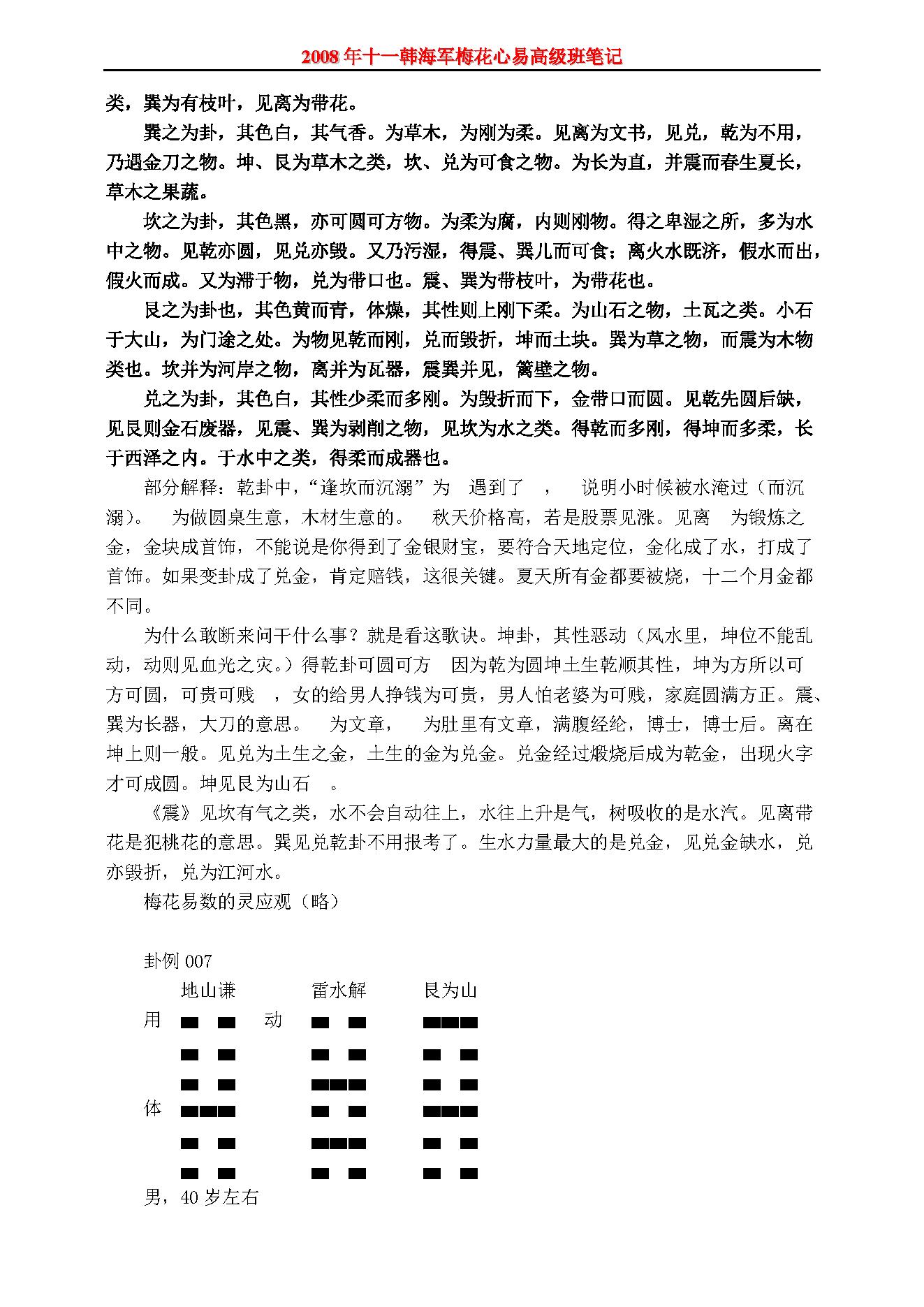 韩海军_梅花心易高级班卦例笔记.pdf_第15页