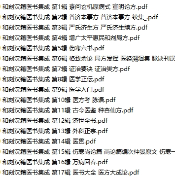 和刻汉籍医书集成PDF(17册_1.24G)